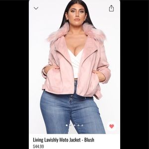 Pink faux moto jacket